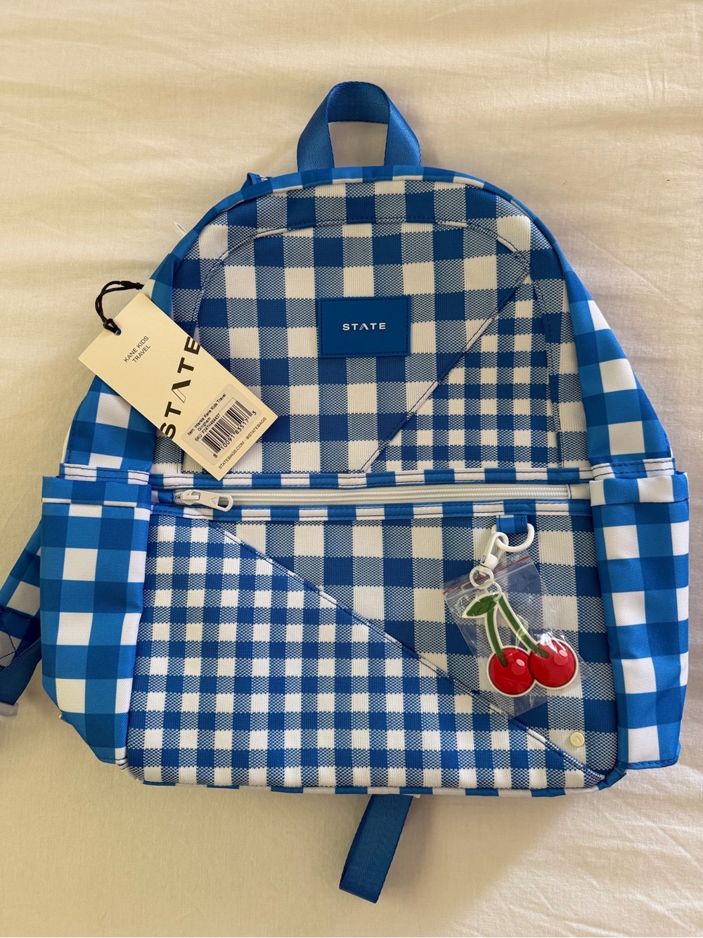 STATE Kane Kids Travel Backpack - Blue Gingham